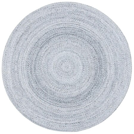 Safavieh 3 x 3 ft. Braided Flat Weave Round Area Rug, Silver BRD851G-3R